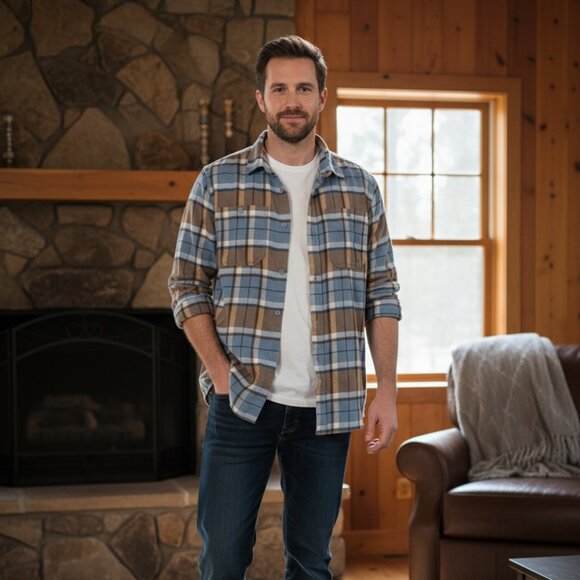 Men's Alpine Design Flannel Plaid Shirt - Size Large - Excellent Condition - Picture 1 of 5
